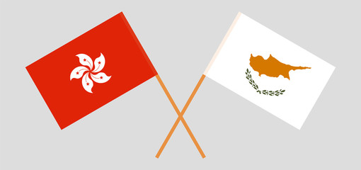 Hong Kong and Cyprus. Hongkong and Cyprian flags
