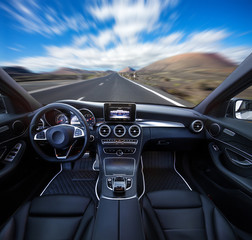 Travel in car. Element of design. car in the mountain road
