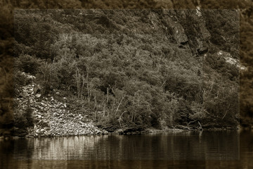 Moutain forest and water