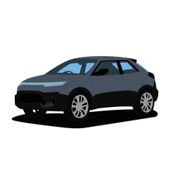 SUV grey realistic vector illustration isolated