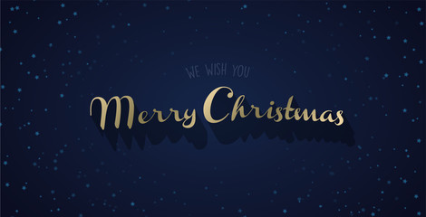 Christmas vector background with stars on sky.