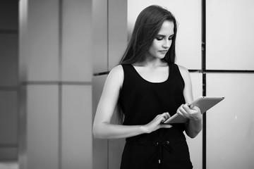 Business Lady black and white photo