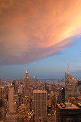 sunset over Manhattan