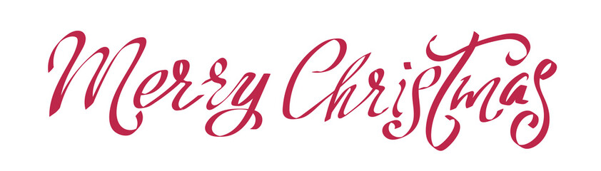 Merry Christmas. Vector text Calligraphic Lettering design card template with snowflakes. Creative typography for Holiday Greeting Gift Poster. Calligraphy Font style Banner.