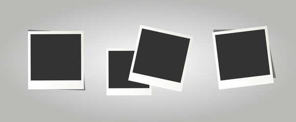 Set Polaroid photo frames on white background.Vector. Illustration image