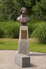 Monument to Julian Zubrzycki at Spa park in Rabka-Zdroj. Poland - obrazy, fototapety, plakaty