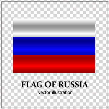 Bright banner with flag of Russia. Happy Russia day button. Vector with transparent background.