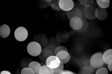 Abstract bokeh, black and white photo.