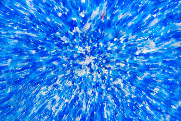 Fototapeta premium Bright abstract background of blue and white paint splashes.