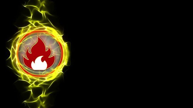 Flame, Flammable Danger Symbols Animation, Rendering, Background, Loop, 4k
