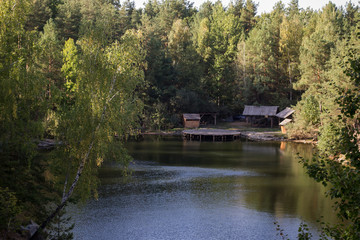 Lake in the canyon. Peaceful place.