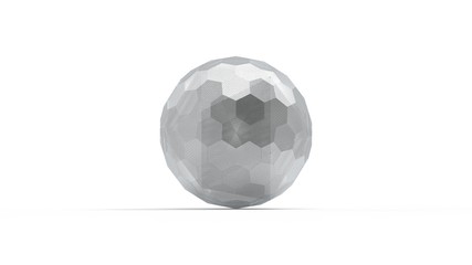 3d rendering of a honeycomb hexagon sphere isolated on white