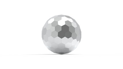 3d rendering of a honeycomb hexagon sphere isolated on white