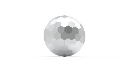 3d rendering of a honeycomb hexagon sphere isolated on white