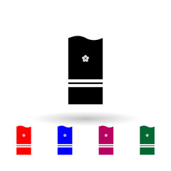 Japan lieutenant junior grade military ranks and insignia multi color icon. Simple glyph, flat vector of military ranks and insignia of japan icons for ui and ux, website