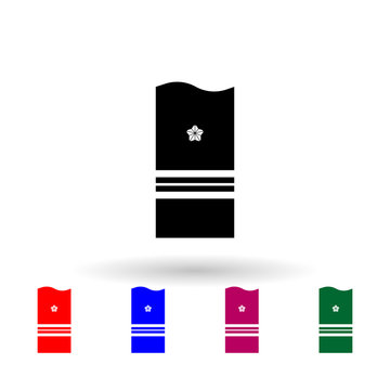 Japan lieutenant colonel military ranks and insignia multi color icon. Simple glyph, flat vector of military ranks and insignia of japan icons for ui and ux, website or mobile