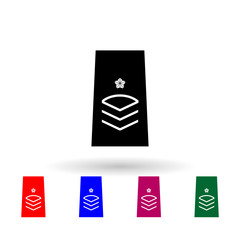 Japan petty officer 1st class military ranks and insignia multi color icon. Simple glyph, flat vector of military ranks and insignia of japan icons for ui and ux, website