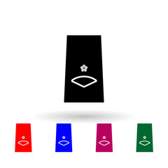 Japan petty officer 3rd class military ranks and insignia multi color icon. Simple glyph, flat vector of military ranks and insignia of japan icons for ui and ux, website