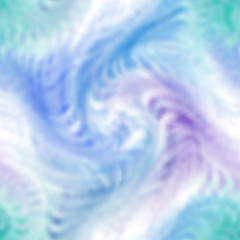 Fototapeta premium Seamless abstract pattern with blurry image. Blue, turquoise, lilac lines and spots wavy and spiraling on a white background. Surface with distortion effect.