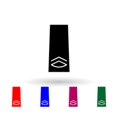 Japan sergeant first class military ranks and insignia multi color icon. Simple glyph, flat vector of military ranks and insignia of japan icons for ui and ux, website or mobile