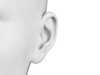 3d rendered medically accurate illustration of a grey abstract female ear - obrazy, fototapety, plakaty