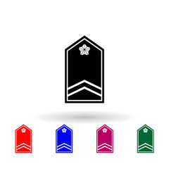 Japan sergeant first class military ranks and insignia multi color icon. Simple glyph, flat vector of military ranks and insignia of japan icons for ui and ux, website or mobile