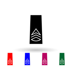 Japan sergeant major military ranks and insignia multi color icon. Simple glyph, flat vector of military ranks and insignia of japan icons for ui and ux, website or mobile