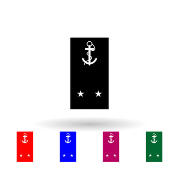 French ca military ranks and insignia multi color icon. Simple glyph, flat vector of Ranks in the French icons for ui and ux, website or mobile application