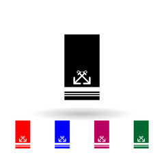 French major military ranks and insignia multi color icon. Simple glyph, flat vector of Ranks in the French icons for ui and ux, website or mobile application