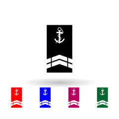 Fototapeta na wymiar French qmm military ranks and insignia multi color icon. Simple glyph, flat vector of Ranks in the French icons for ui and ux, website or mobile application