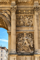 Porte Royale (Royal Door, 1784 - 1839) - triumphal arch in Marseille, France. {Inscription: To the...