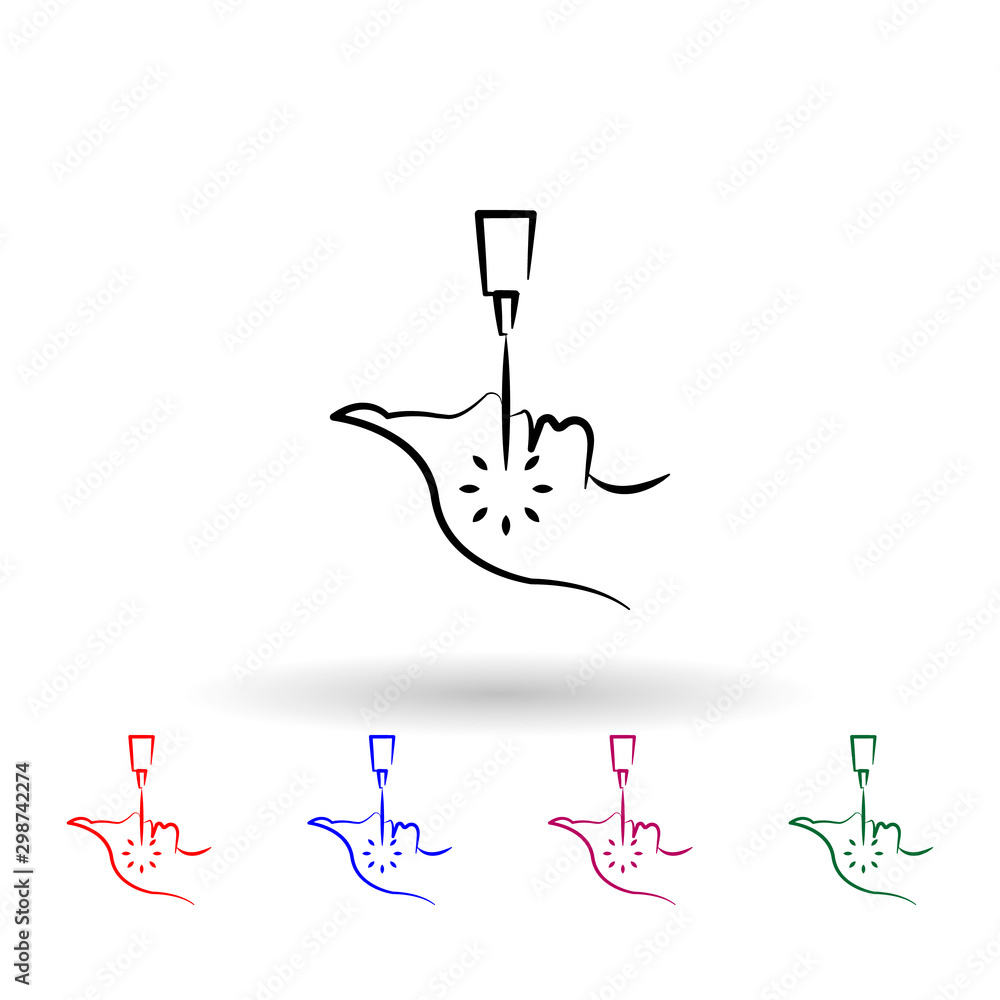 Poster facial laser surgery multi color icon. simple outline, thin line vector of antiaging icons for ui an