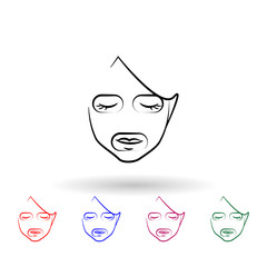 Cosmetic face mask multi color icon. Simple outline, thin line vector of antiaging icons for ui and ux, website or mobile application