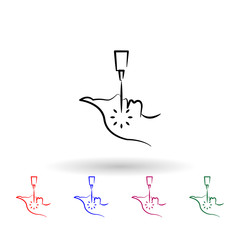 Facial laser surgery multi color icon. Simple outline, thin line vector of antiaging icons for ui and ux, website or mobile application