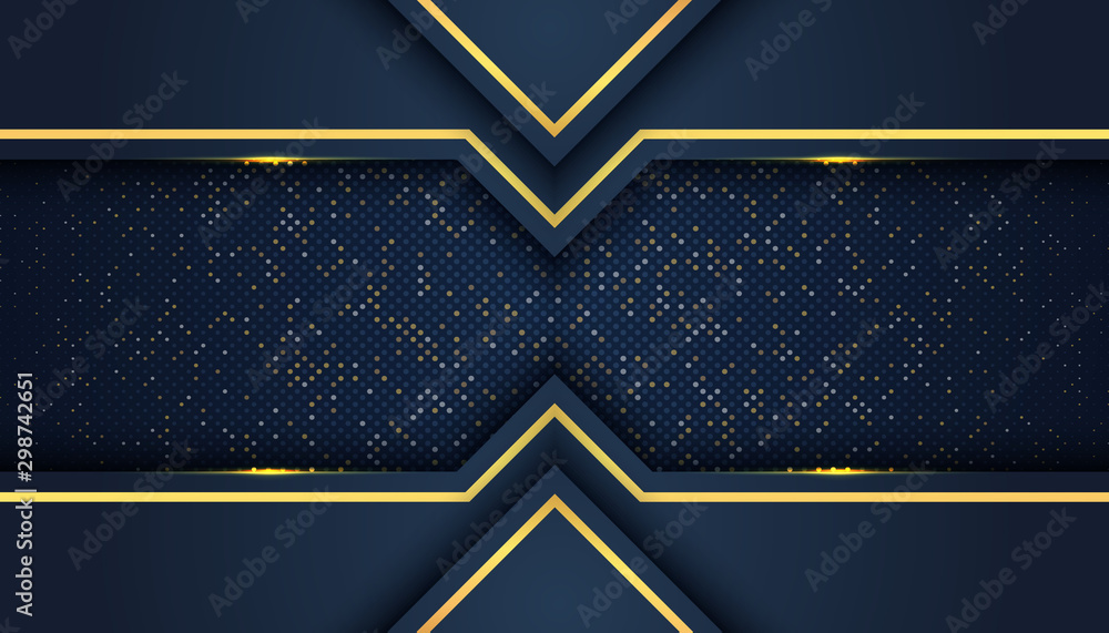 Aufkleber dark abstract background with overlap layers. luxury design concept