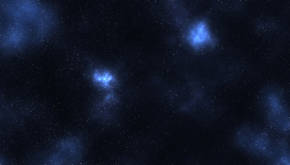 Electrical outer-space nebula clouds dark cold with bright blue
