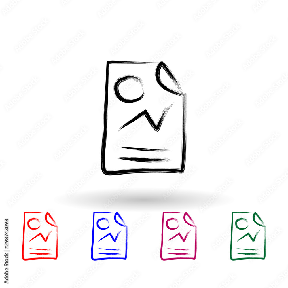 Poster financial report sketch style multi color icon. simple thin line, outline vector of banking icons fo