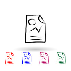 Financial report sketch style multi color icon. Simple thin line, outline vector of banking icons for ui and ux, website or mobile application