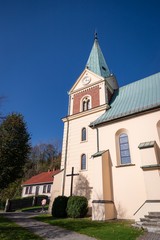Fototapeta na wymiar St. John the Baptist Roman Catholic Church in Lanckorona, Poland