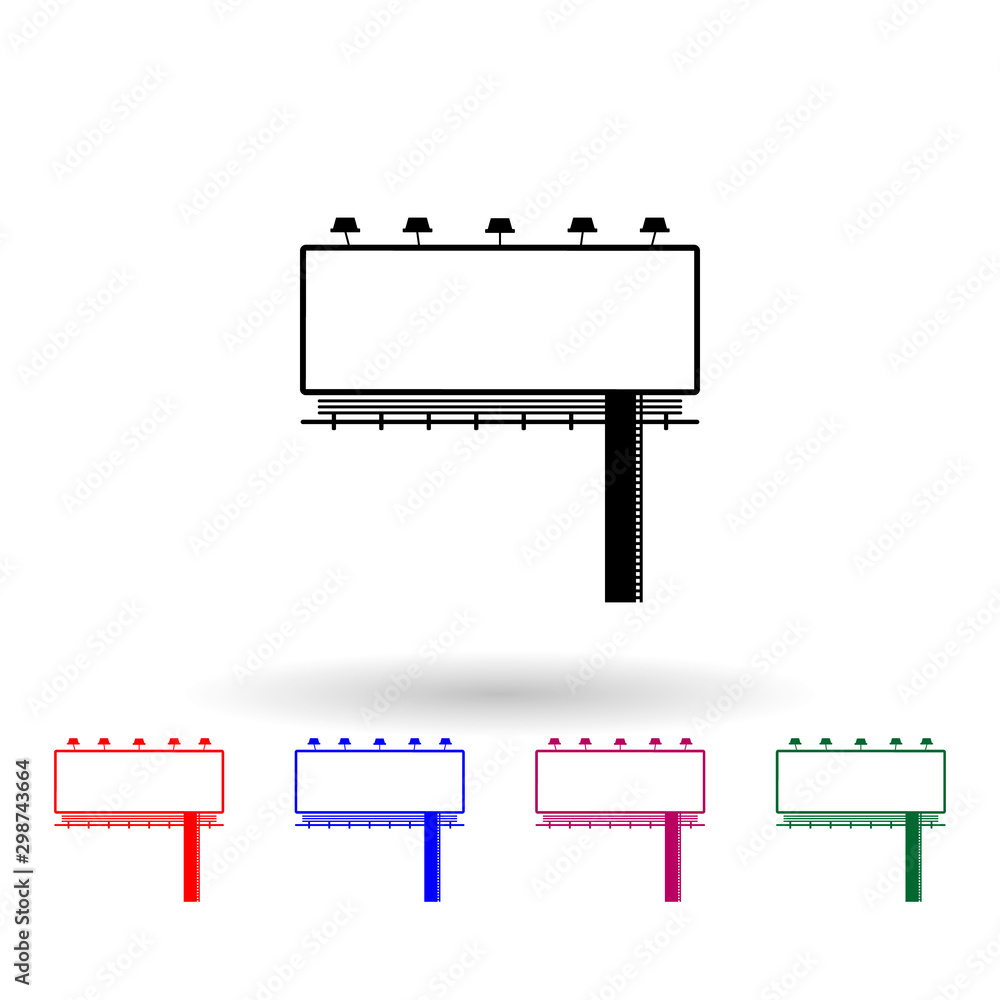 Poster light advertising billboard multi color icon. simple glyph, flat vector of billboards icons for ui a