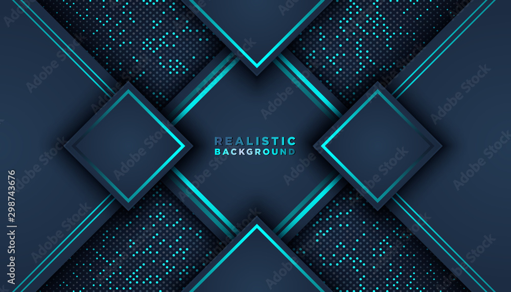 Aufkleber dark abstract background with overlap layers. luxury design concept