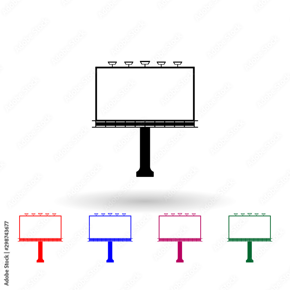 Poster light advertising billboard multi color icon. simple glyph, flat vector of billboards icons for ui a
