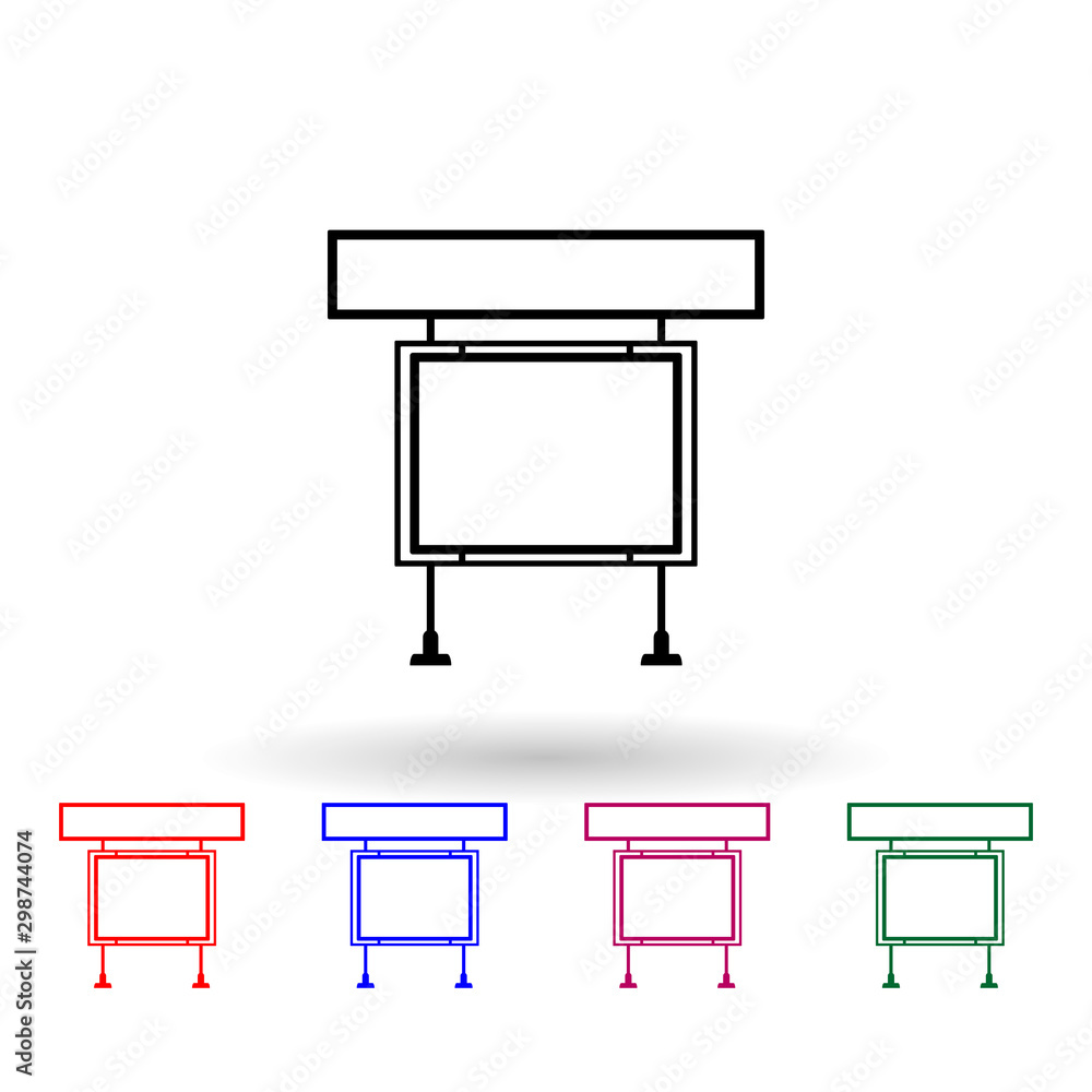 Poster signboard, billboard multi color icon. simple glyph, flat vector of billboards icons for ui and ux, 