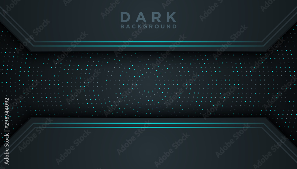 Aufkleber dark abstract background with overlap layers. luxury design concept