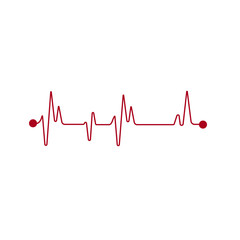 Pulse or heartbeat linear icon. Modern outline Pulse logo concept for Health and Medical porpuses. Stock Vector illustration isolated on white background.