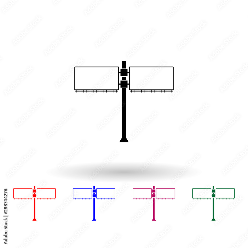 Poster billboards on the road multi color icon. simple glyph, flat vector of billboards icons for ui and ux