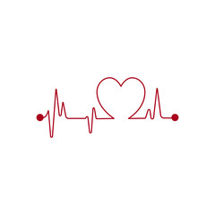 Pulse or heartbeat linear icon. Modern outline Pulse logo concept for Health and Medical porpuses. Stock Vector illustration isolated on white background.