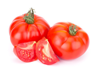 Red Ripe Fresh Tomato Isolated On White Background Close-Up