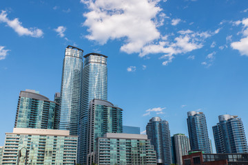 Fototapeta na wymiar Large modern buildings in Canada