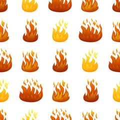 Seamless pattern with fire flame